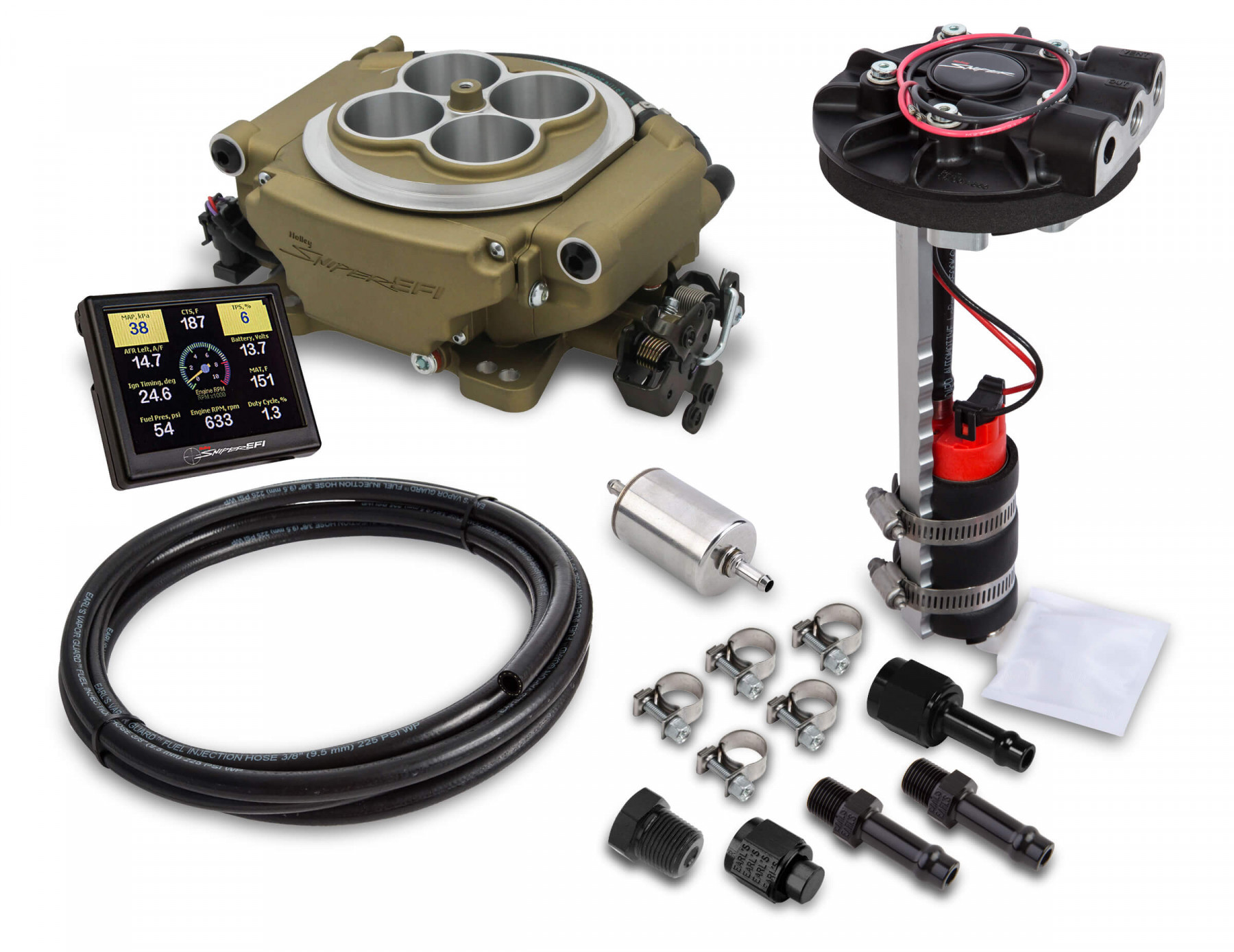 550-516D Holley Sniper EFI Returnless Master Kit - Classic Gold Finish