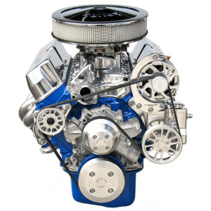 Chrome Saginaw Power Steering Pump & Pulley w/ Ford SBF 302 Mount Bracket Kit